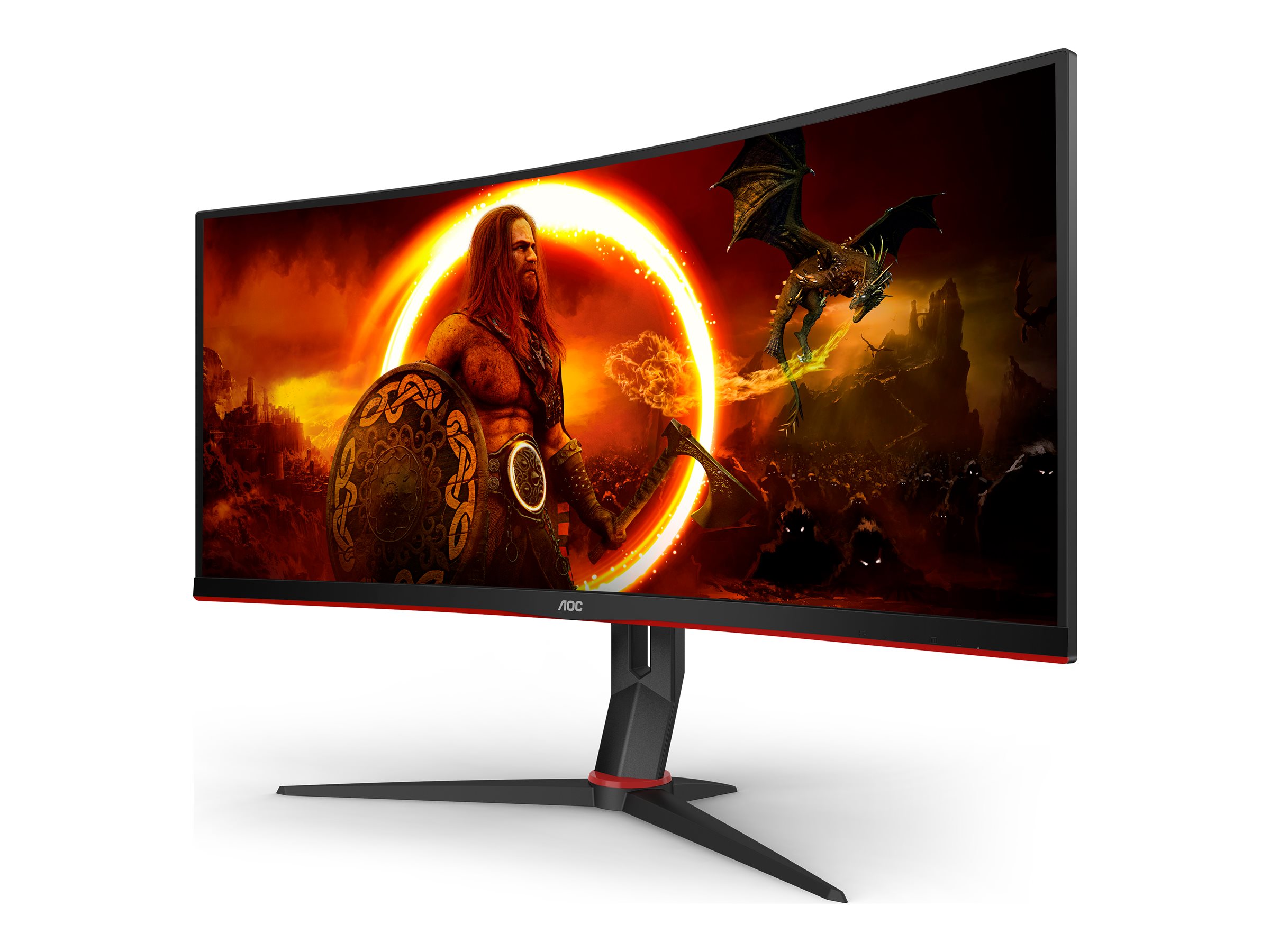 AOC Gaming CU34G2XP/BK - LED-Monitor - Gaming - gebogen - 86.4 cm (34")3440 x 1440 WQHD @ 180 Hz - VA - 4000:1 - DisplayHDR 400 - 1 ms - 2xHDMI - 2xDisplayPort - Schwarz