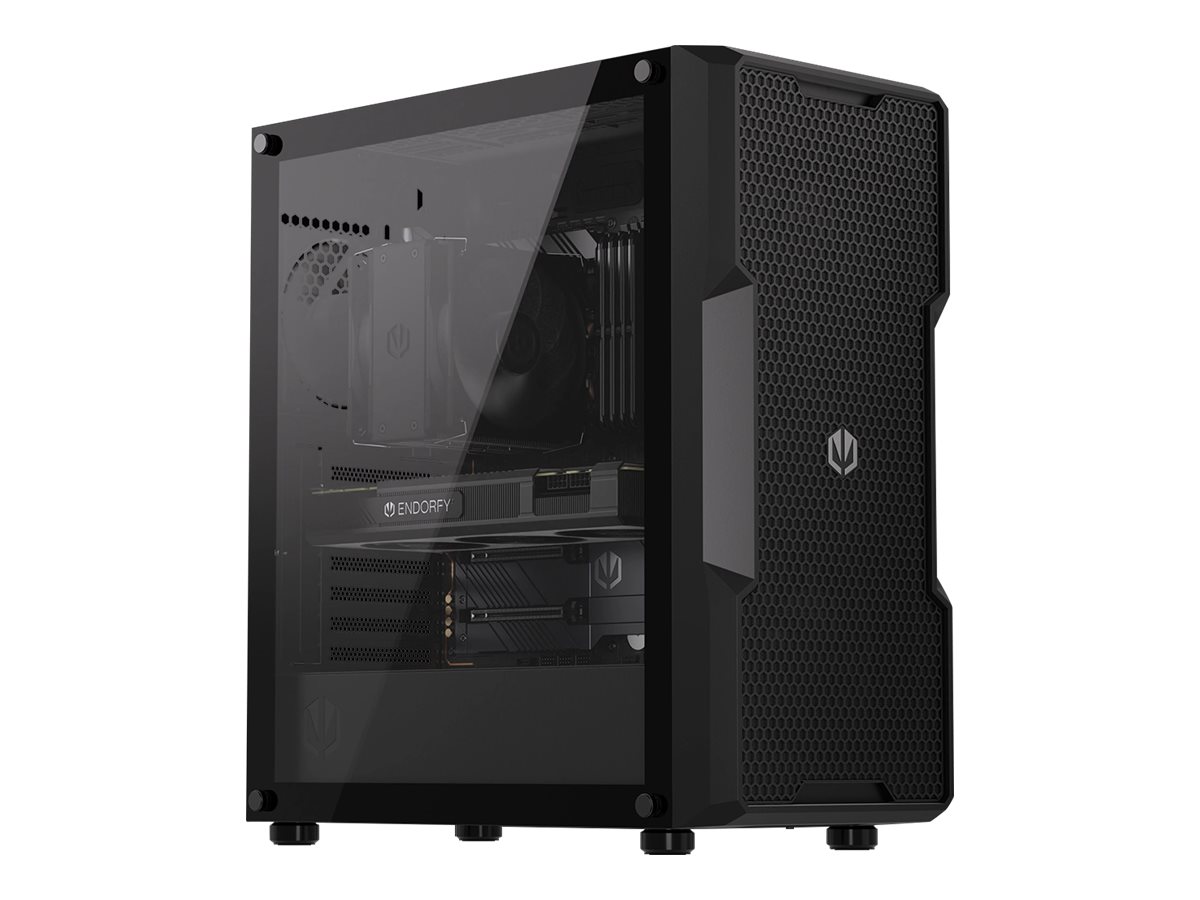ENDORFY Regnum 400 Air - PC-Gehäuse - ATX - Seitenteil mit Fenster (gehärtetes Glas)keine Spannungsversorgung (ATX) - Schwarz - USB/Audio