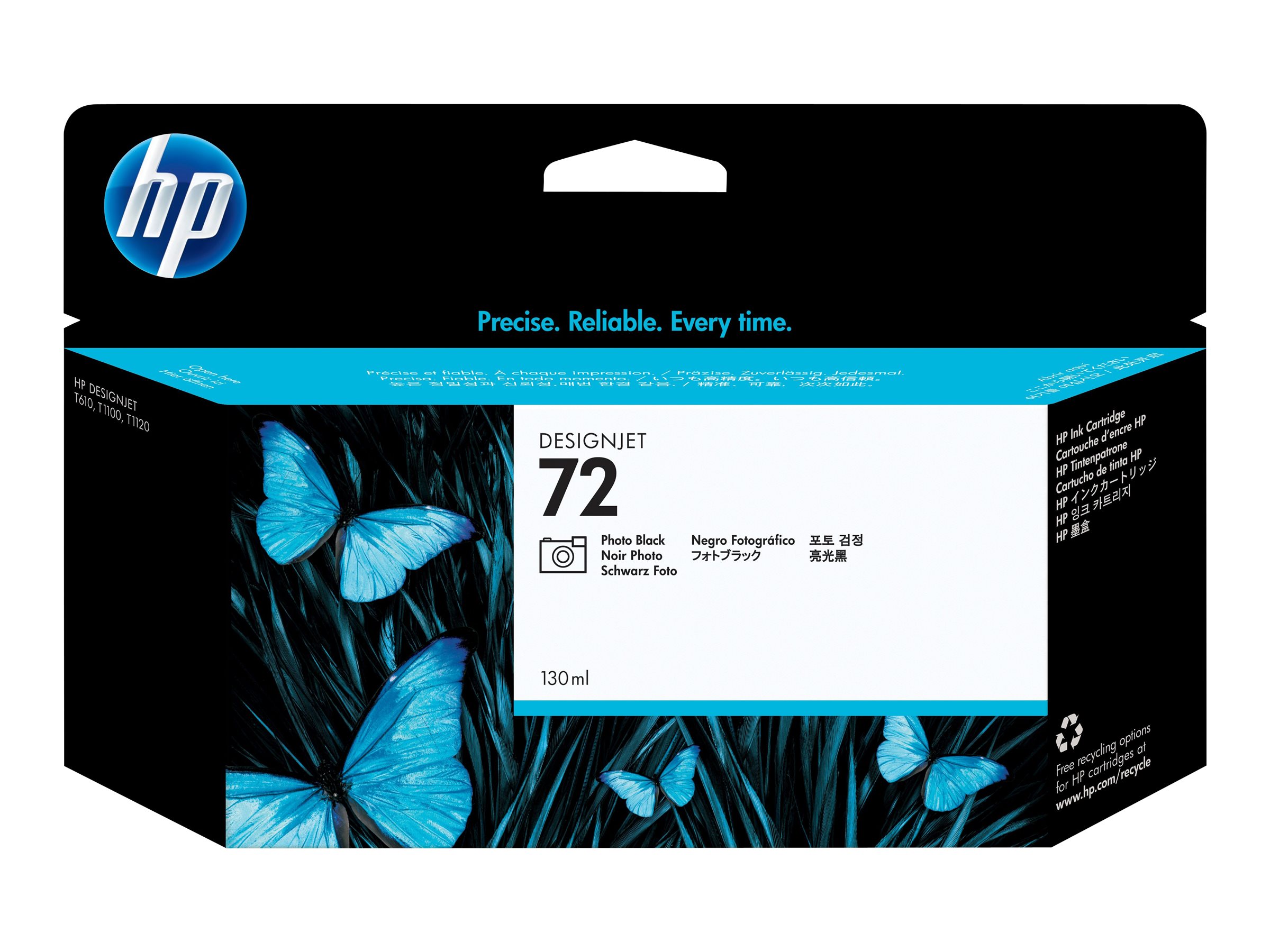 HP 72 - 130 ml - Photo schwarz - original - DesignJetTintenpatrone - für DesignJet T1100 - T1100ps - T1200 - T1200ps - T1300 - T610 - T620 - T770 - T790