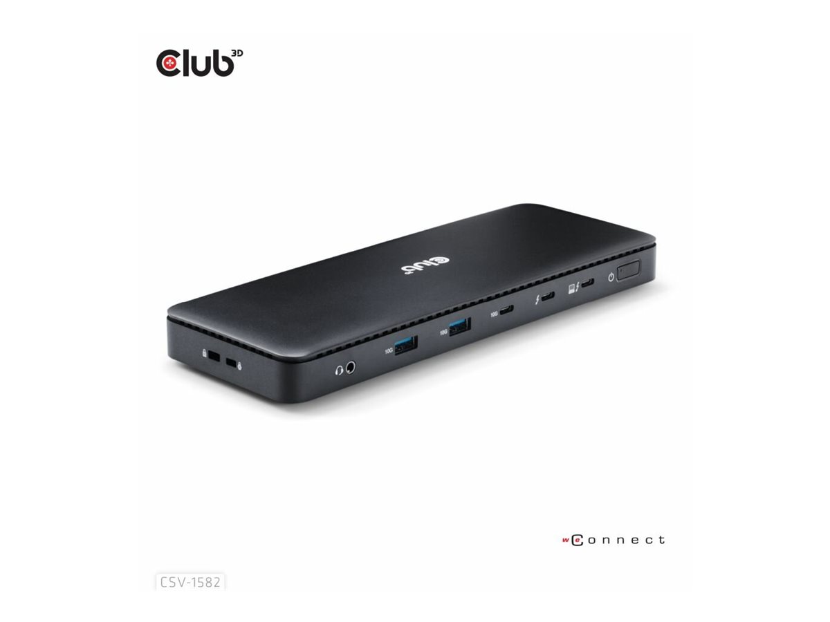 Club 3D Thunderbolt 4 zertifizierte 12-in-1-DockingstationLaptop - USB-C / USB4 / Thunderbolt 3 / Thunderbolt 4 - 2 x HDMI - DP - Thunderbolt 4 - 2.5GbE - 134 Watt