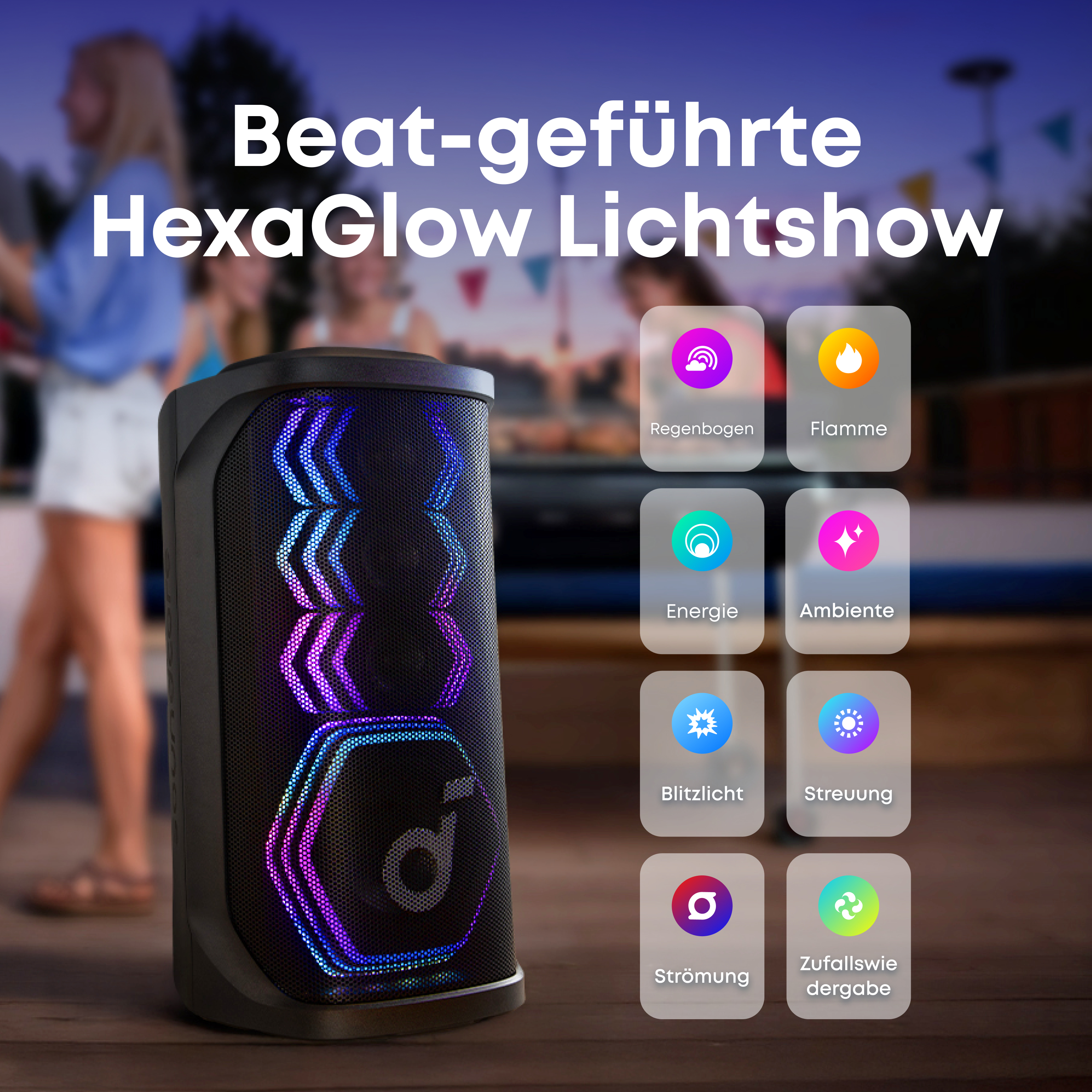 Anker Innovations Soundcore Rave 3S - Party-Lautsprecher - tragbarkabellos - Bluetooth - App-gesteuert - 200 Watt - zweiweg