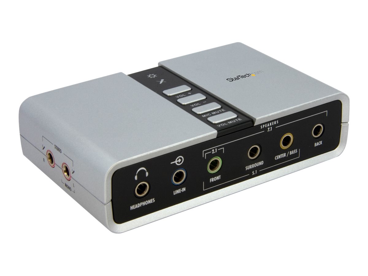 StarTech.com USB 2.0 Soundbox 7.1 Adapter - externeUSB Soundkarte mit SPDIF Didital Audio - External Soundcard mit 8x 3,5mm Buchse - Soundkarte - 48 kHz - 7.1 - USB 2.0 - für P/N: MU15MMS - MU6MMS