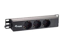 Equip Power Distribution Unit - Stromverteilungseinheit (Rack - einbaufähig)Wechselstrom 250 V - 3500 Watt - Ausgangsanschlüsse: 3 - 1U - 25.4 cm (10") - Silber