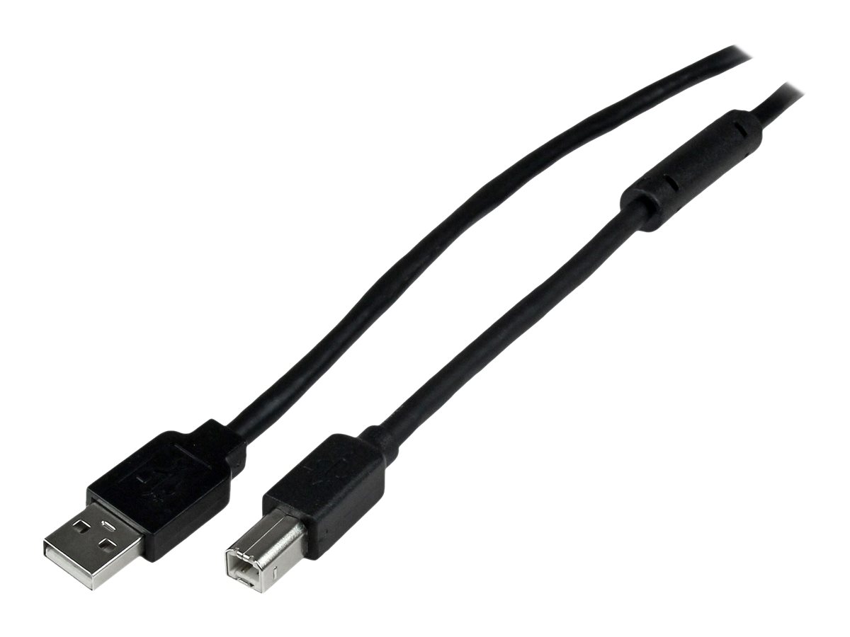 StarTech.com 20m aktives USB 2.0 A auf B Kabel - Stecker/Stecker - USB Druckerkabel 1x USB A / 1x USB B - Schwarz - USB-Kabel - USB Typ B (M)zu USB (M) - USB 2.0 - 20 m - Schwarz - für P/N: ICUSB232D