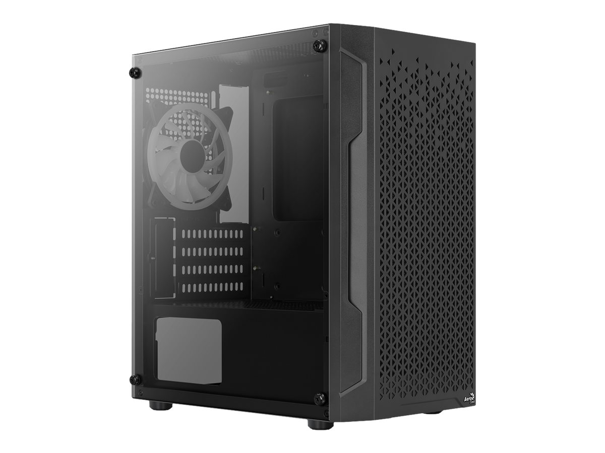 AEROCOOL ADVANCED TECHNOLOGIES AeroCool Trinity Mini-G-BK-V2 - MT - micro ATX - Seitenteil mit Fenster (gehärtetes Glas) keine Spannungsversorgung (ATX) - Schwarz - USB/Audio