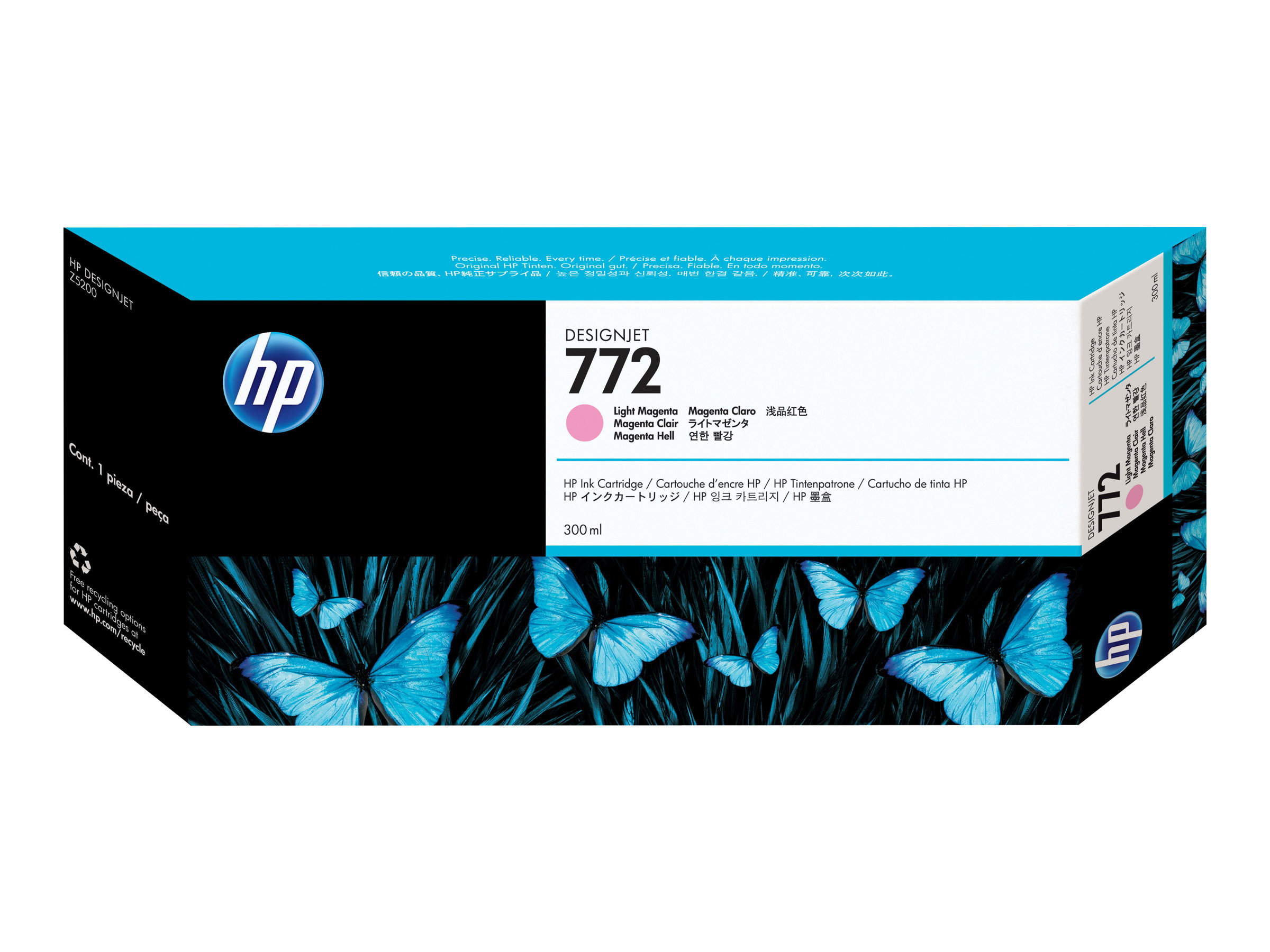 HP 772 - 300 ml - hellmagentafarben - originalDesignJet - Tintenpatrone - für DesignJet HD Pro MFP - Z5200 - Z5200 PostScript - Z5400 PostScript ePrinter