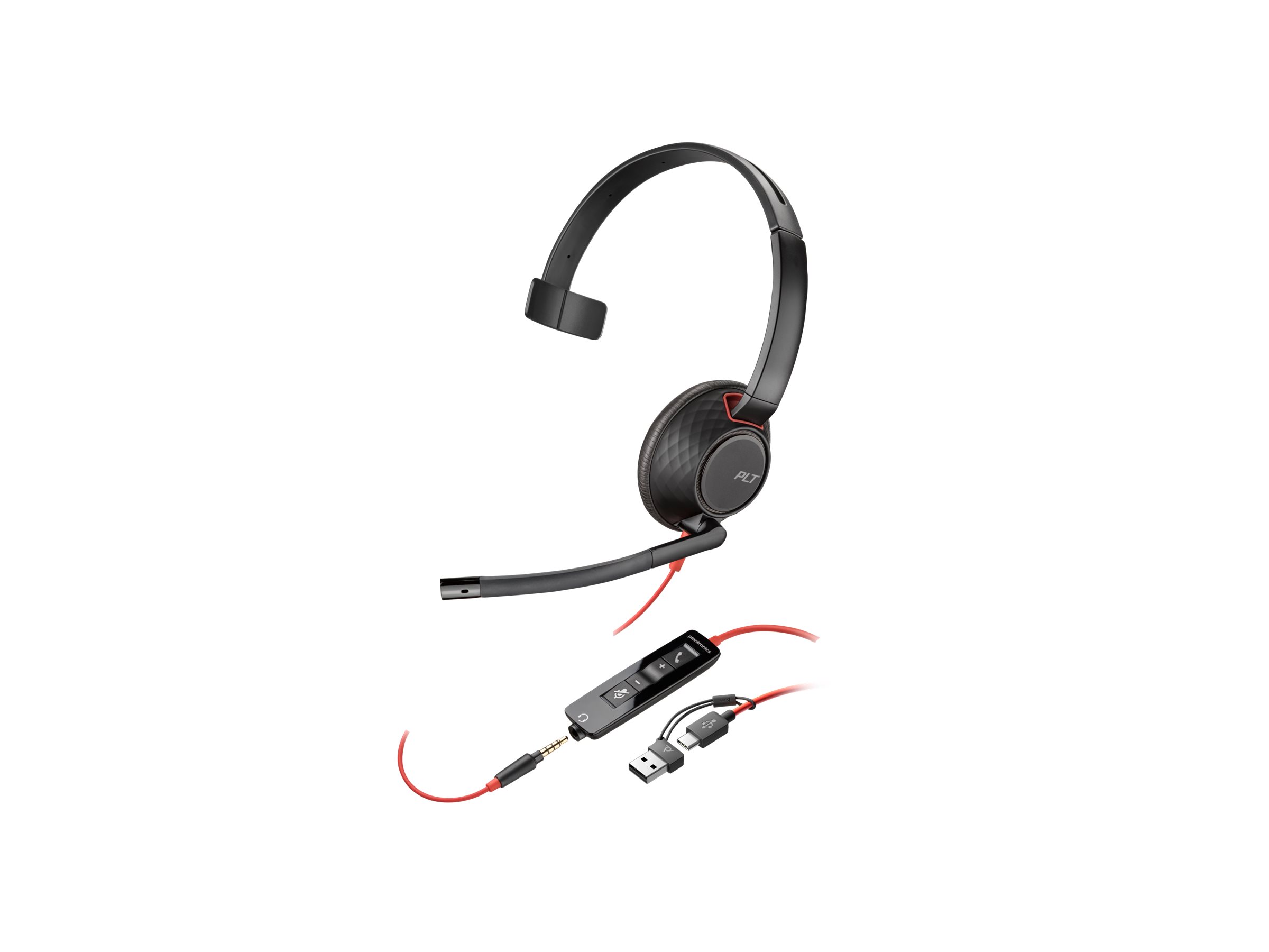 Poly HP Poly Blackwire 5210 - Blackwire 5200 seriesHeadset - On-Ear - kabelgebunden - 3,5 mm Stecker - USB-C - Schwarz - Zertifiziert für Microsoft Teams - Zertifiziert für Skype für Unternehmen - Cis
