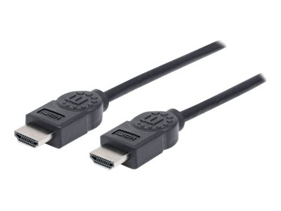 Manhattan HDMI Cable, 4K@30Hz (High Speed), 1.8mMale to Male - Black - Ultra HD 4k x 2k - Fully Shielded - Gold Plated Contacts -  - Polybag - HDMI-Kabel - HDMI männlich zu HDMI männlich - 1.8 m - Dop