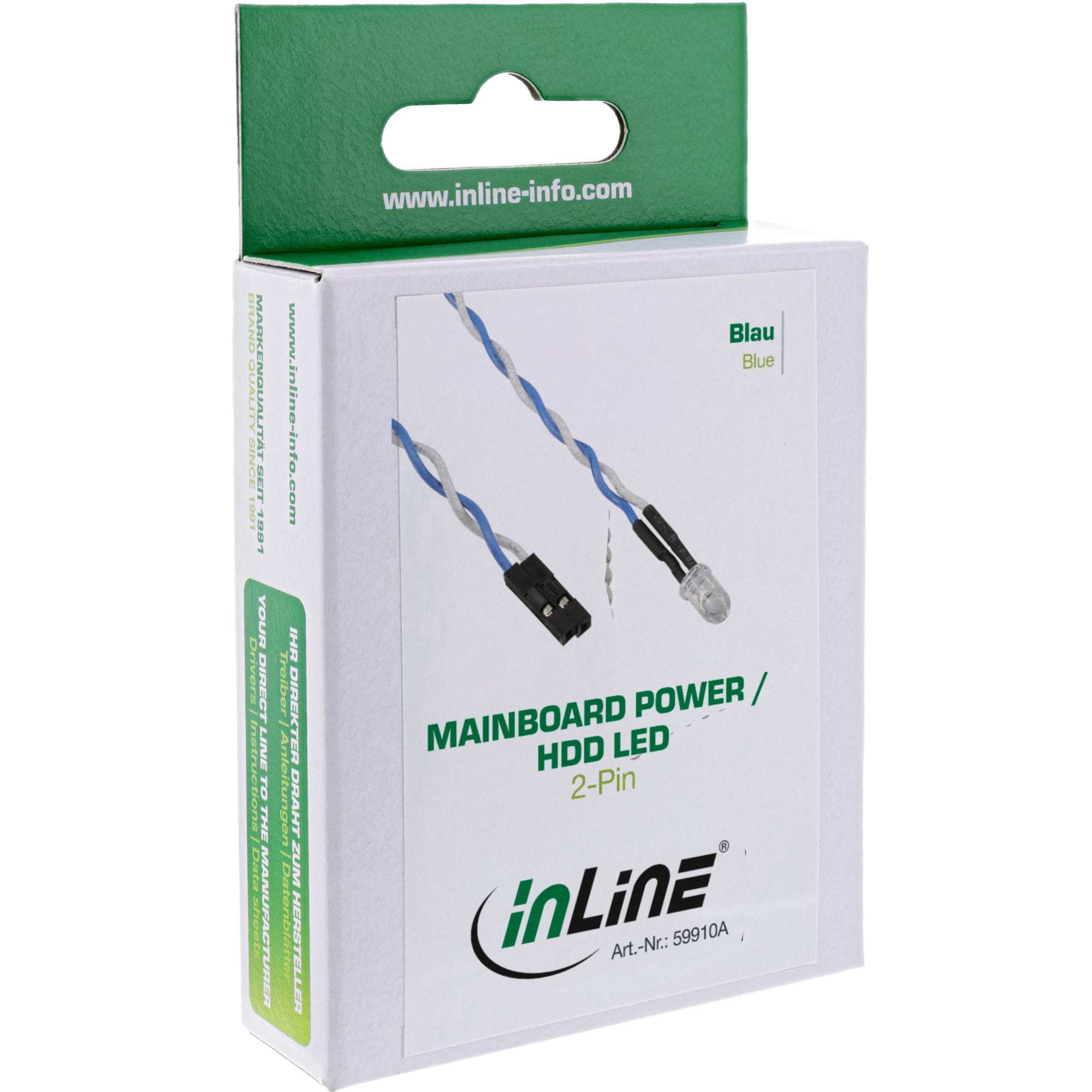 InLine HDD-LED / Power-LED für Mainboard-Anschluss - blau - 5mm - 0,8mcm