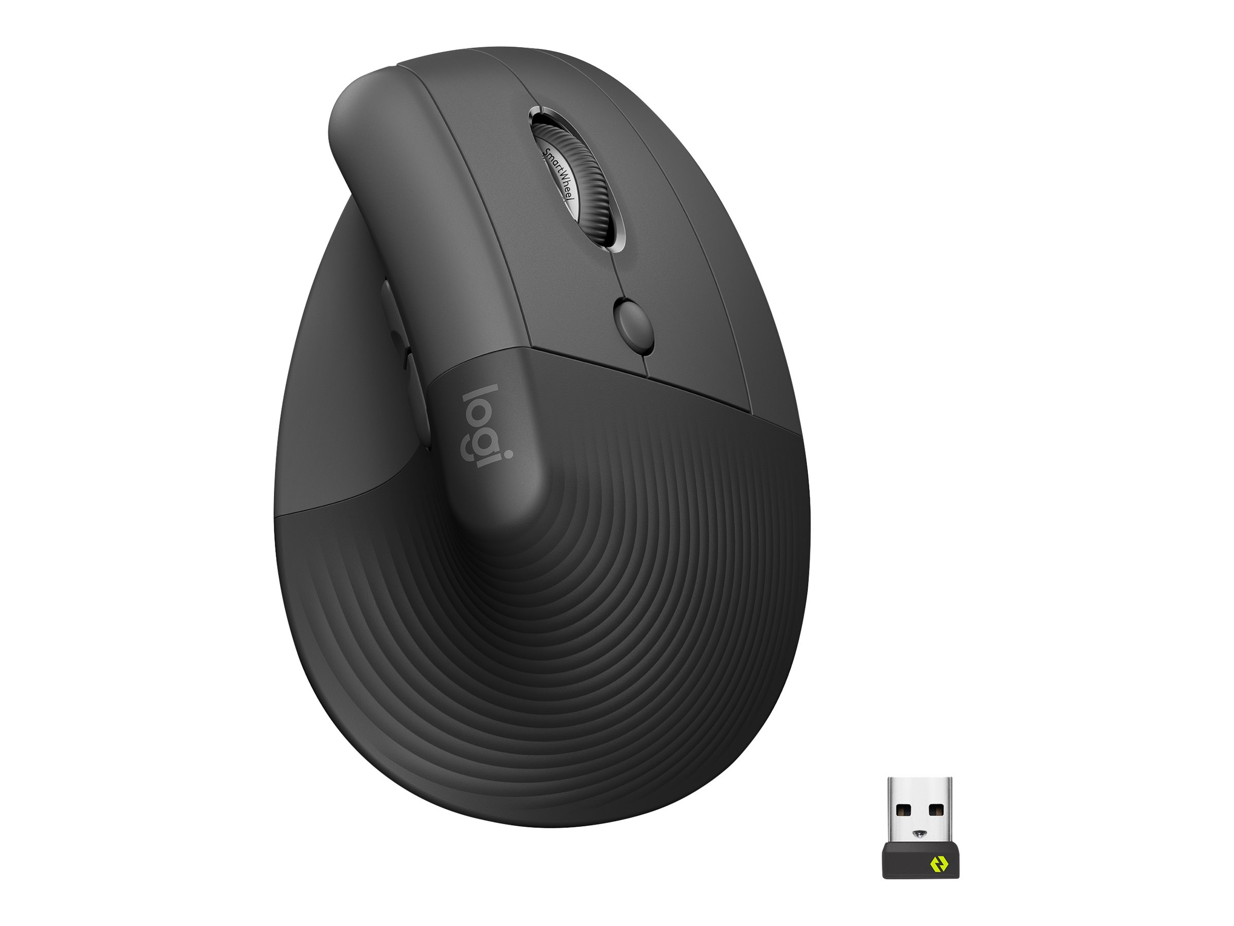 Logitech Lift for Business - Vertikale Mausergonomisch - 6 Tasten - kabellos - Bluetooth - 2.4 GHz - Logitech Logi Bolt USB-Empfänger - Graphite