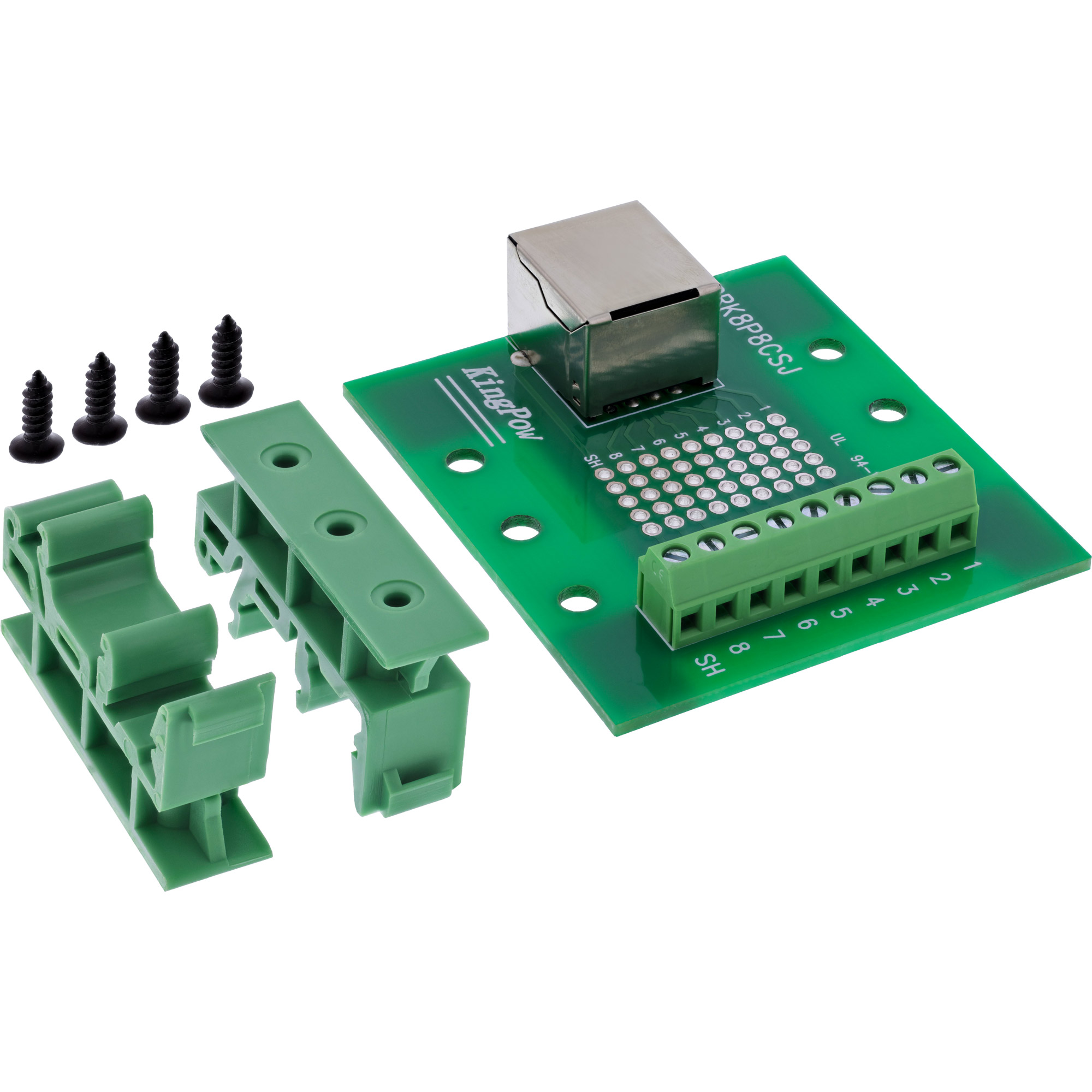 InLine Terminalblock - RJ45 Buchse - gerade - für HutschieneEthernet