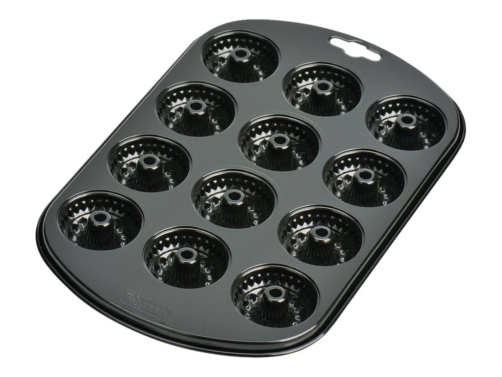 Kaiser Original Kaiser 646176, Muffin-Backform, Rechteckig, Metall, Gerillte Oberfläche, Schwarz, 290 mm12er Mini-Gugelhupf-Muffinform