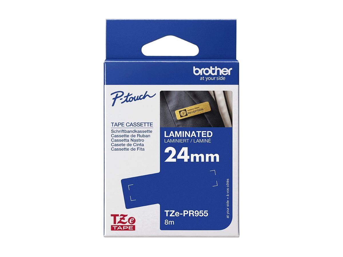 Brother TZe-PR955 - Weißer Druck auf Premium Glitter Silver - Rolle (2,4 cm x 8 m)1 Kassette(n) laminiertes Band - für Brother PT-H110 - H200; P-Touch PT-D210 - D800 - E550 - H110 - H200; P-Touch Cube