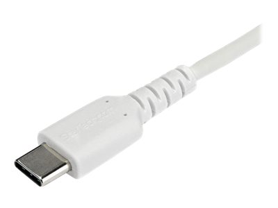 StarTech.com StarTech 2m USB-C Ladekabel - Langlebiges USB 2.0 Typ C zu USB C Datenübertragungs-/Schnellladekabel - TPE Mantel Aramidfaser M/M 60W Weiß - Samsung S10 S20 iPad Pro MS Surface (RUSB2AC2M