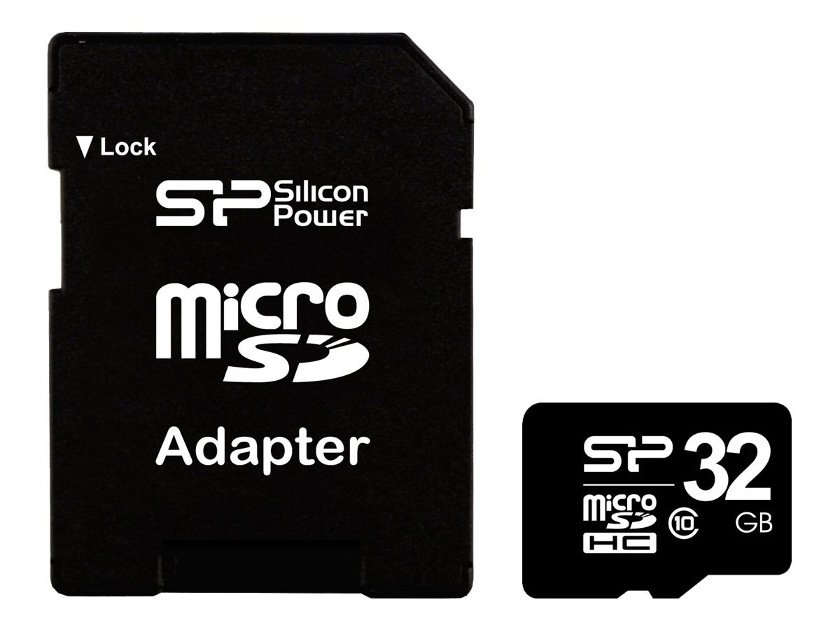 Silicon Power Flash-Speicherkarte (microSDHC/SD-Adapterinbegriffen) - 32 GB - Class 10 - microSDHC