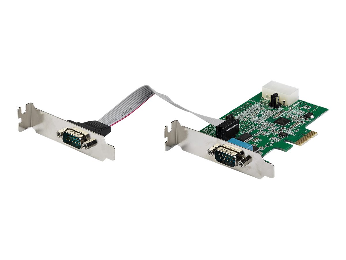StarTech.com Startech 2 Port Serielle PCIe RS232 Adapter Karte - Serielle PCIe RS232 Host Controller Karte - PCIe auf seriell DB9 - 16950 UART - Nidrig Profil Erweiterungskarte - Windows & Linux (PEX2