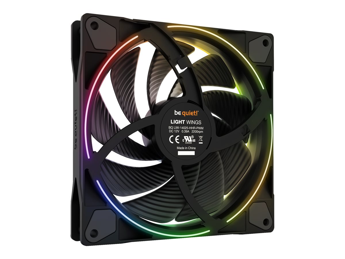 Be Quiet! Light Wings - Gehäuselüfter - 140 mm - Schwarz (Packung mit 3)2.200 rpm - 13,2 V - 71,66 cfm - CE