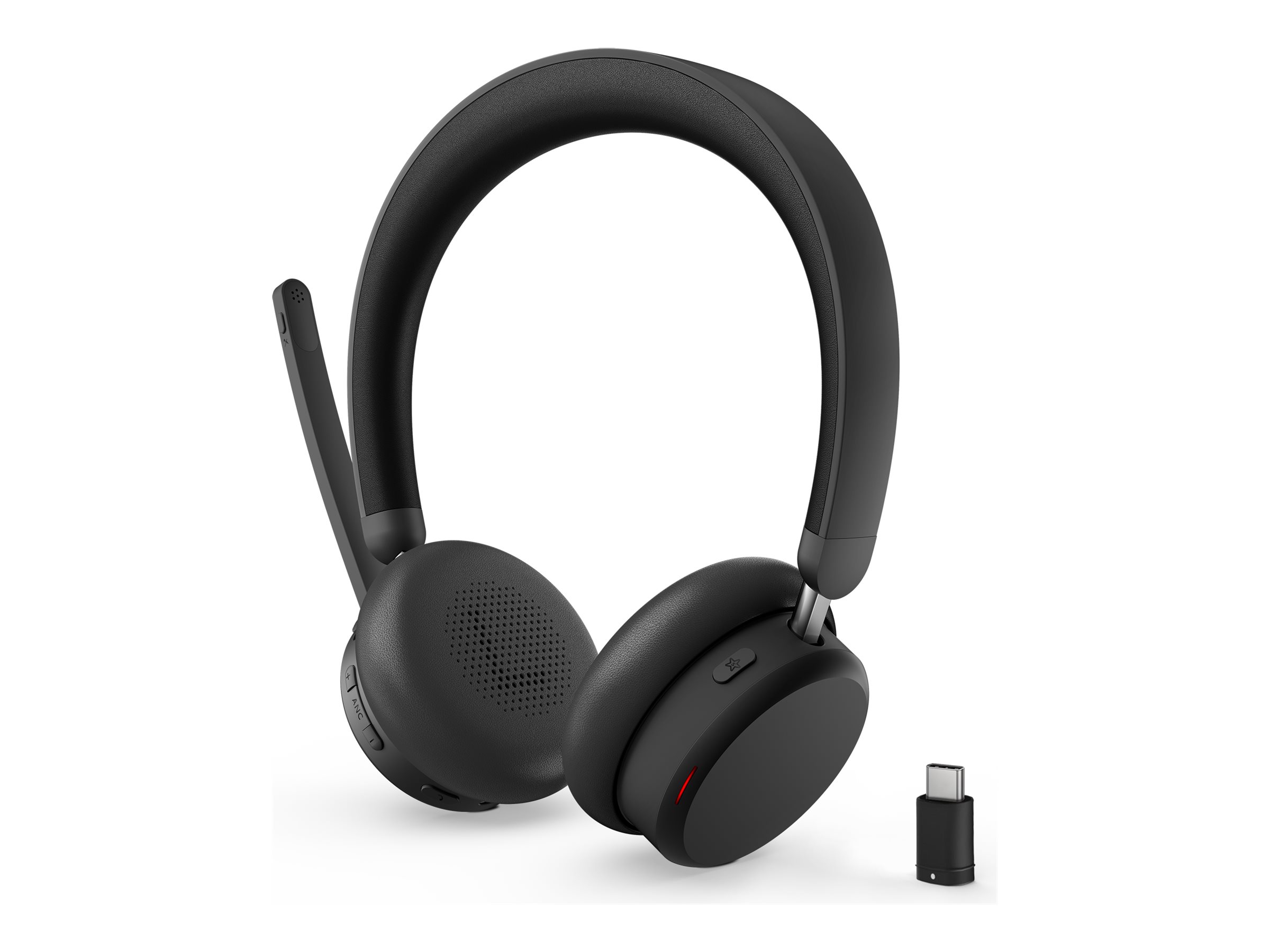 Lenovo 6550 - Headset - On-Ear - Bluetooth -kabellos - aktive Rauschunterdrückung - Schwarz - Zertifiziert für Microsoft Teams