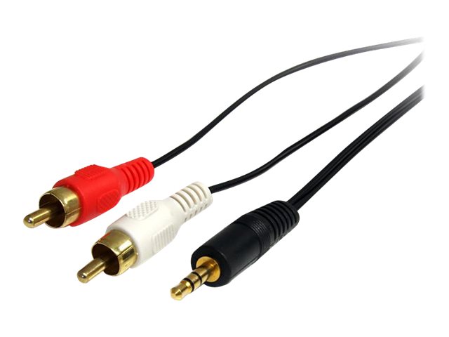 StarTech.com 90cm 3,5mm Klinke auf Cinch AudiokabelSt/St - Klinken/RCA Kabel - Audiokabel - mini-phone stereo 3.5 mm männlich zu RCA x 2 männlich - 92 cm - Schwarz - für P/N: HD202A - ST121HDBTSC - ST