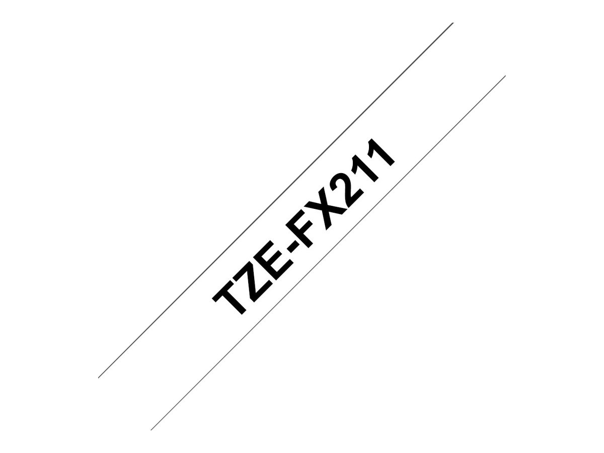 Brother TZe-FX211 - Schwarz auf Weiß - Rolle (0,6 cm x 8 m)1 Kassette(n) Flexitape - für Brother PT-D210 - D600 - H110 - H200; P-Touch PT-1005 - E550 - H107; P-Touch Cube Plus PT-P710