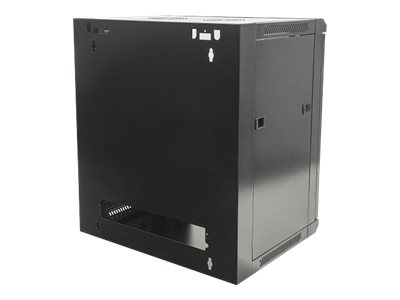 Intellinet Network Cabinet, Wall Mount (Standard), 12U, Usable Depth 410mm/Width 510mm, Black, Flatpack, Max 60kg, Metal & Glass Door, Back Panel, Removeable Sides,Suitable also for use on desk or flo