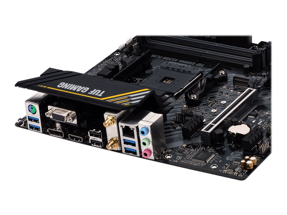 ASUS TUF GAMING A520M-PLUS WIFI - Motherboard - micro ATX - Socket AM4 - AMD A520 Chipsatz - USB 3.2 Gen 1 - Gigabit LAN, Wi-Fi, Bluetooth - Onboard-Grafik (CPU erforderlich)HD Audio (8-Kanal)
