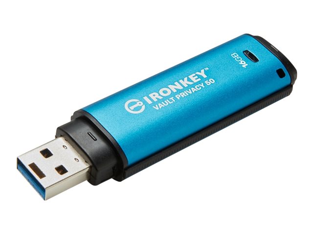 Kingston IronKey Vault Privacy 50 Series - USB-Flash-Laufwerkverschlüsselt - 16 GB - USB 3.2 Gen 1 - TAA-konform