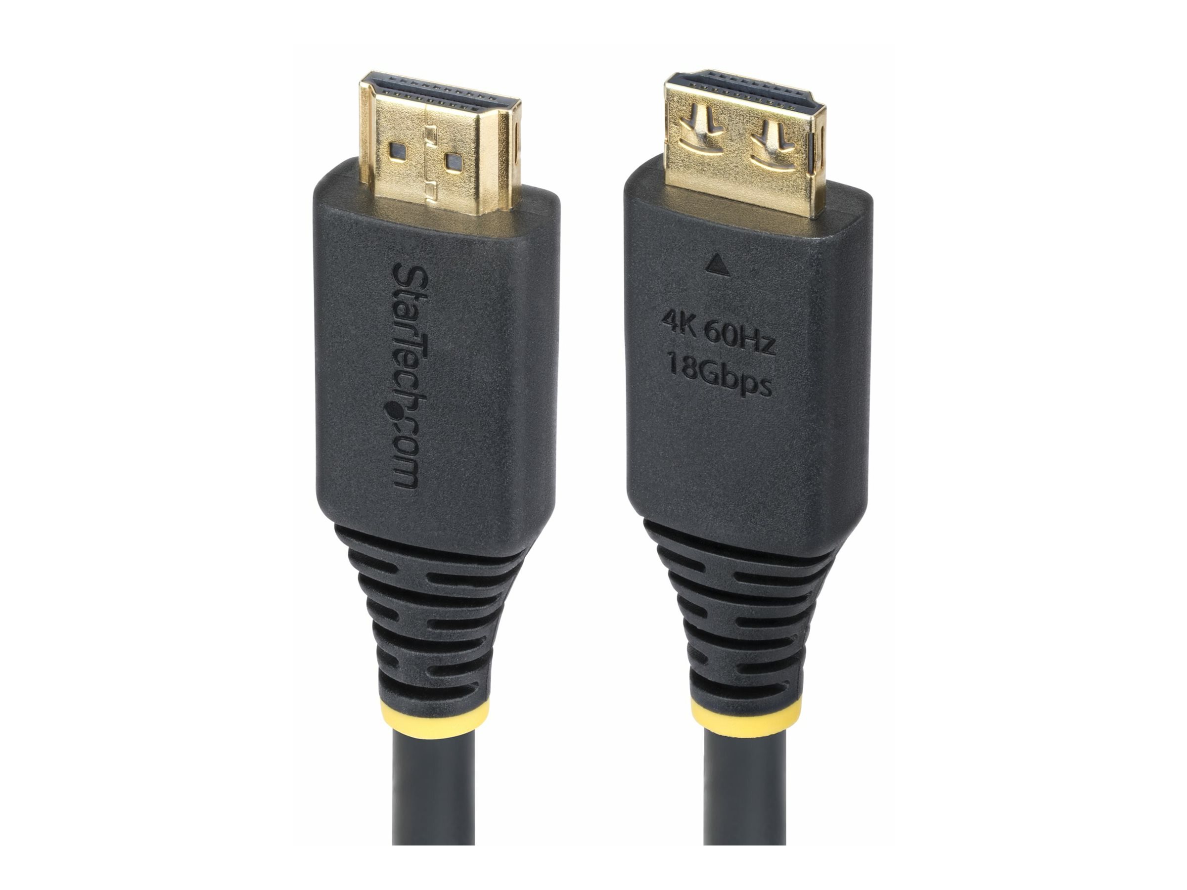 StarTech.com Startech 3ft High Speed HDMI Cable w/Gripping Connectors, 4K 60HzHohe Geschwindigkeit - HDMI-Kabel mit Ethernet - HDMI männlich zu HDMI männlich - 90 cm - abgeschirmt - Schwarz - halogenf