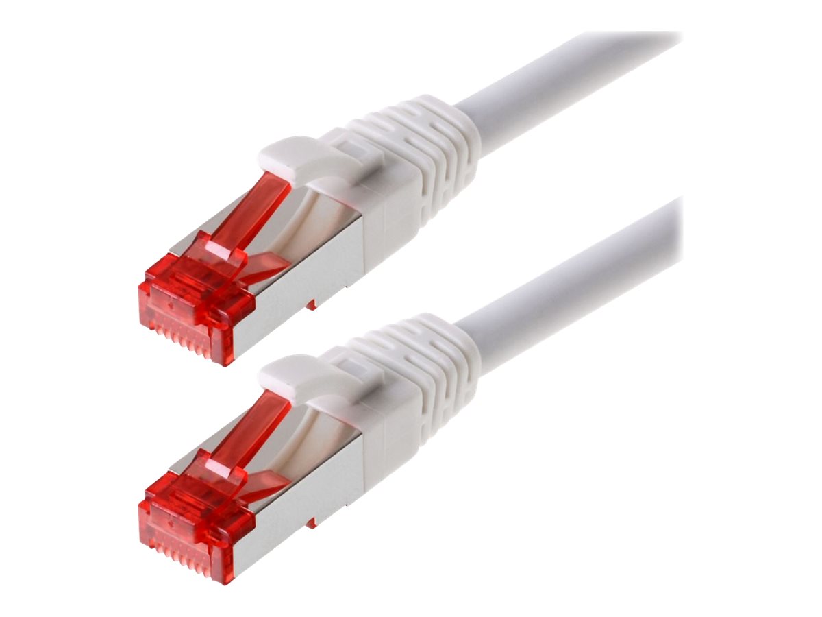 Helos Patch-Kabel - RJ-45 (M) zu RJ-45 (M)1 m - SFTP - PiMF - CAT 6 - halogenfrei - geformt - ohne Haken - weiß