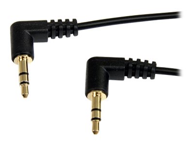 StarTech.com 30cm 3,5mm Klinke Audiokabel rechtsgewinkelt - Stecker/Stecker - Klinkenkabel - Audiokabel - mini-phone stereo 3.5 mm männlich zu mini-phone stereo 3.5 mm männlich - 30 cm - Schwarz - rec
