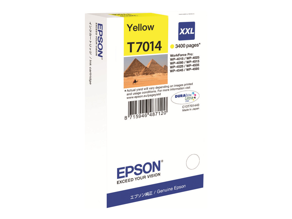 Epson T7014 - 34.2 ml - Größe XXL - Gelb - originalBlisterverpackung - Tintenpatrone - für WorkForce Pro WP-4015 DN - WP-4095 DN - WP-4515 DN - WP-4525 DNF - WP-4595 DNF