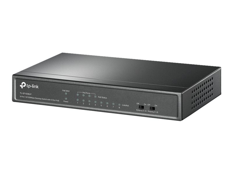 TP-LINK TL-SF1008LP - V1 - Switch - unmanaged - 8 x 10/100 (4 PoE)Desktop - wandmontierbar - PoE (41 W)