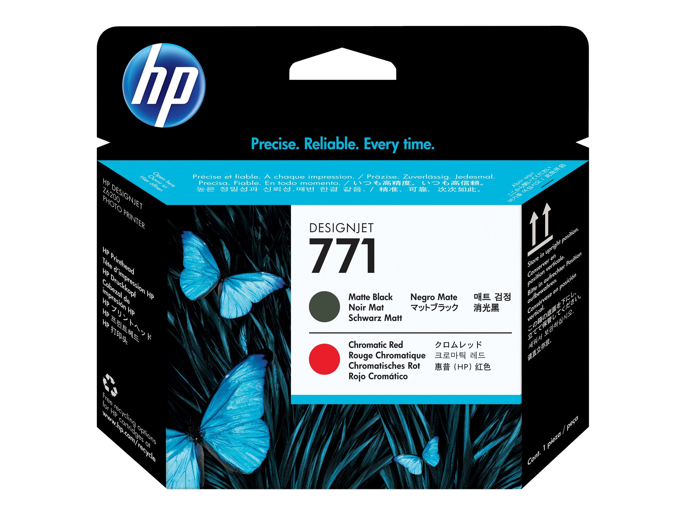 HP 771 - Mattschwarz, Chromatic Red - Druckkopf771 Mattschwarz/Chromrot DesignJet Druckkopf