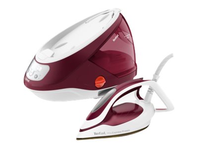 TEFAL Pro Express Protect GV9220E0 - Dampfbügeleisenmit automatischer Abschaltung - Grundplatte: Durilium AirGlide automatische Reinigung - 2600 W - Weiß/Rot