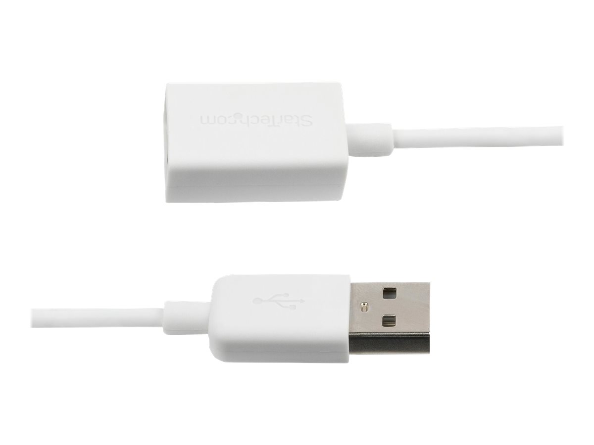 StarTech.com 1m USB 2.0 Verlängerungskabel A auf A - Stecker/Buchse - Weiß - USB A (St)auf USB A (Bu) Verlängerung - USB-Verlängerungskabel - USB (W) zu USB (M) - USB 2.0 - 1 m - geformt - weiß - für