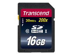 Transcend Flash-Speicherkarte - 16 GB - Class10 - SDHC