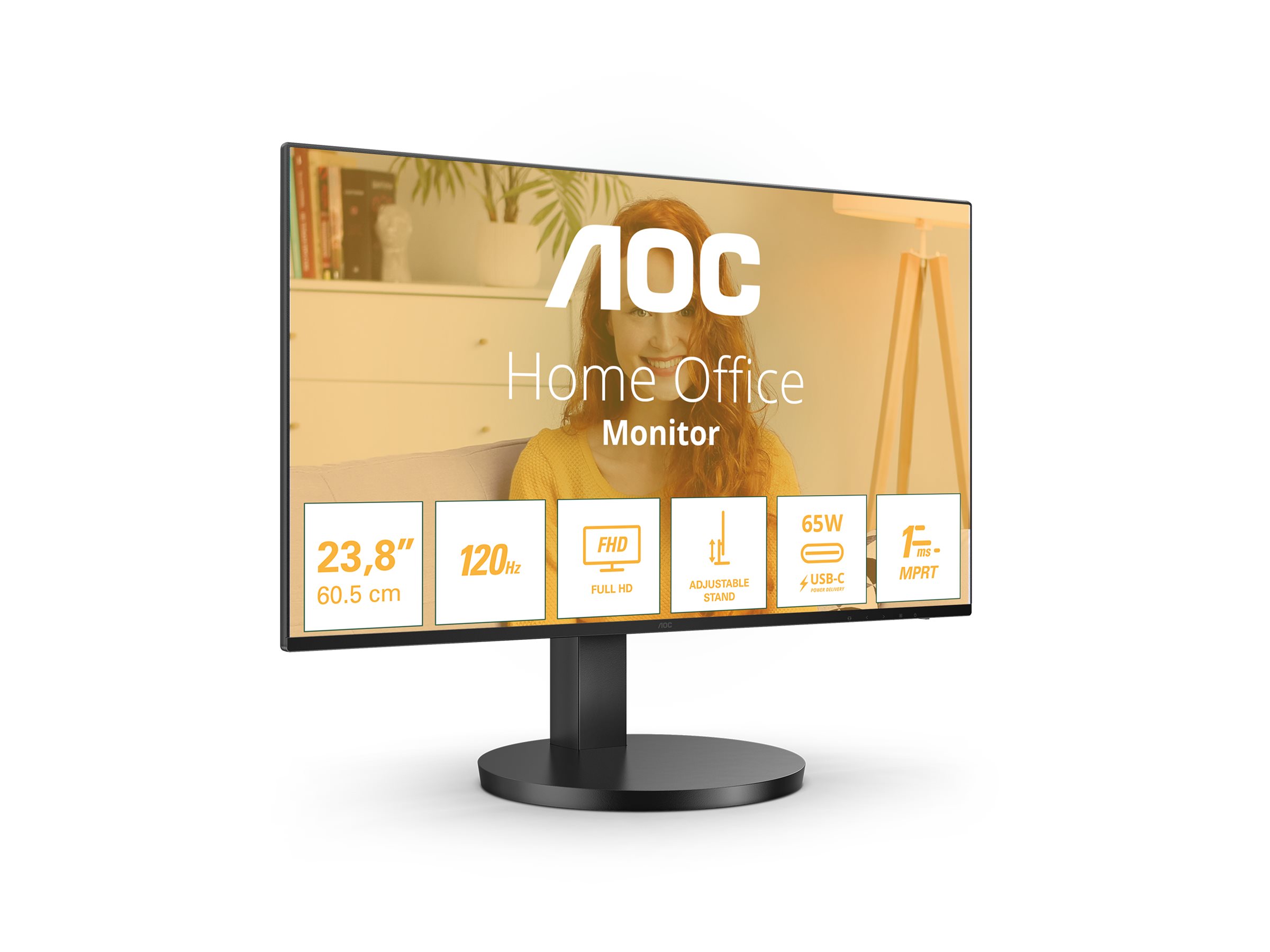 AOC Basic-line 27B3CF2 - B3 Series - LED-Monitor - 68.6 cm (27")1920 x 1080 Full HD (1080p) @ 100 Hz - IPS - 250 cd/m² - 1300:1 - 1 ms - HDMI - USB-C - Lautsprecher - Schwarz