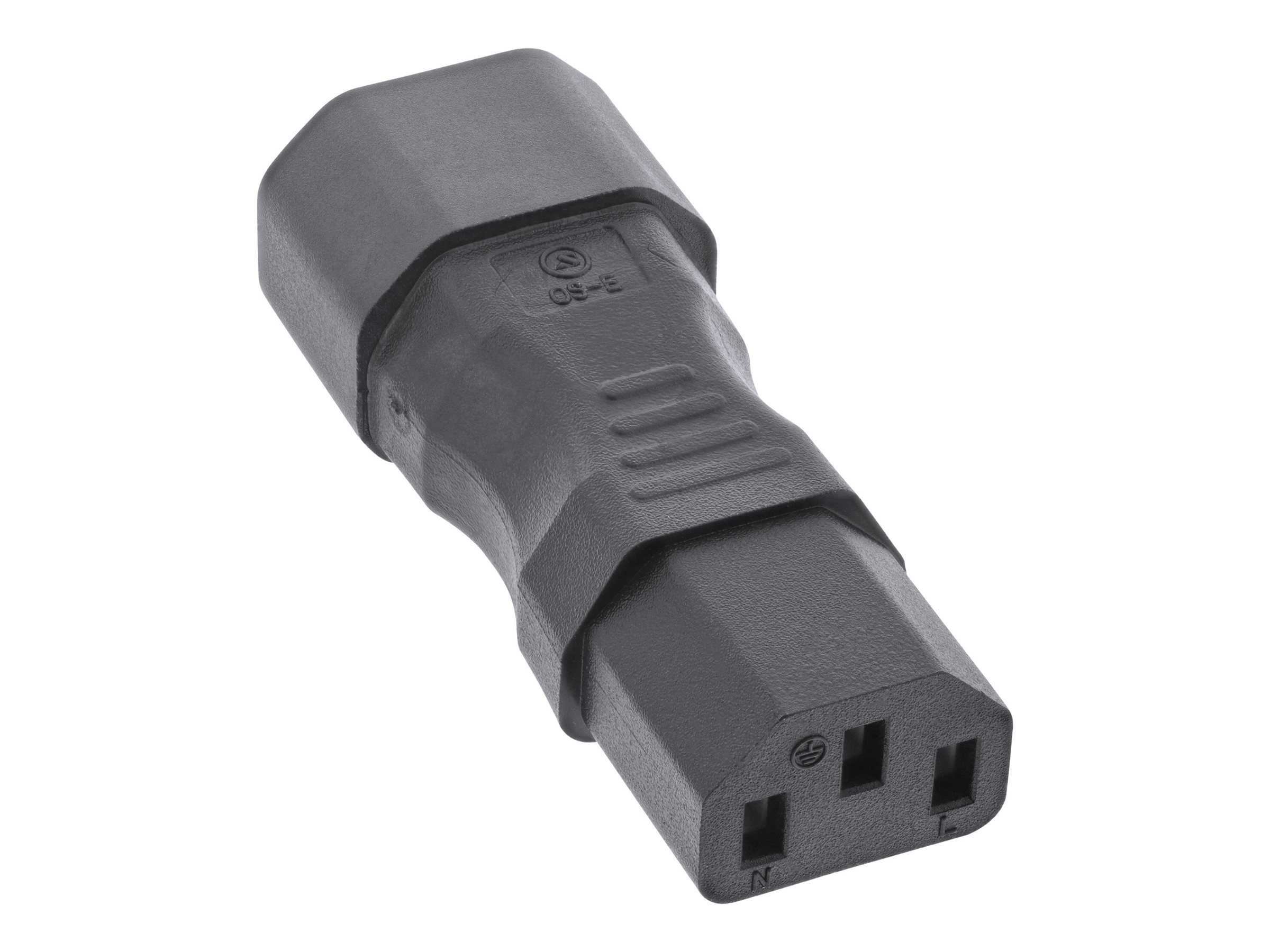 InLine Netzadapter IEC 60320 C14 / C13 - 3pol. KaltgeräteC14 zu power IEC 60320 C13 - 10 A - Schwarz