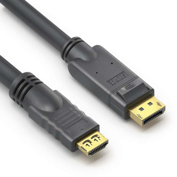 PureLink PureInstall Series - High Speed - AdapterkabelDisplayPort männlich Verriegelung zu HDMI männlich Verriegelung - 10 m - Dreifachisolierung - aktiv - 4K60Hz-Unterstützung