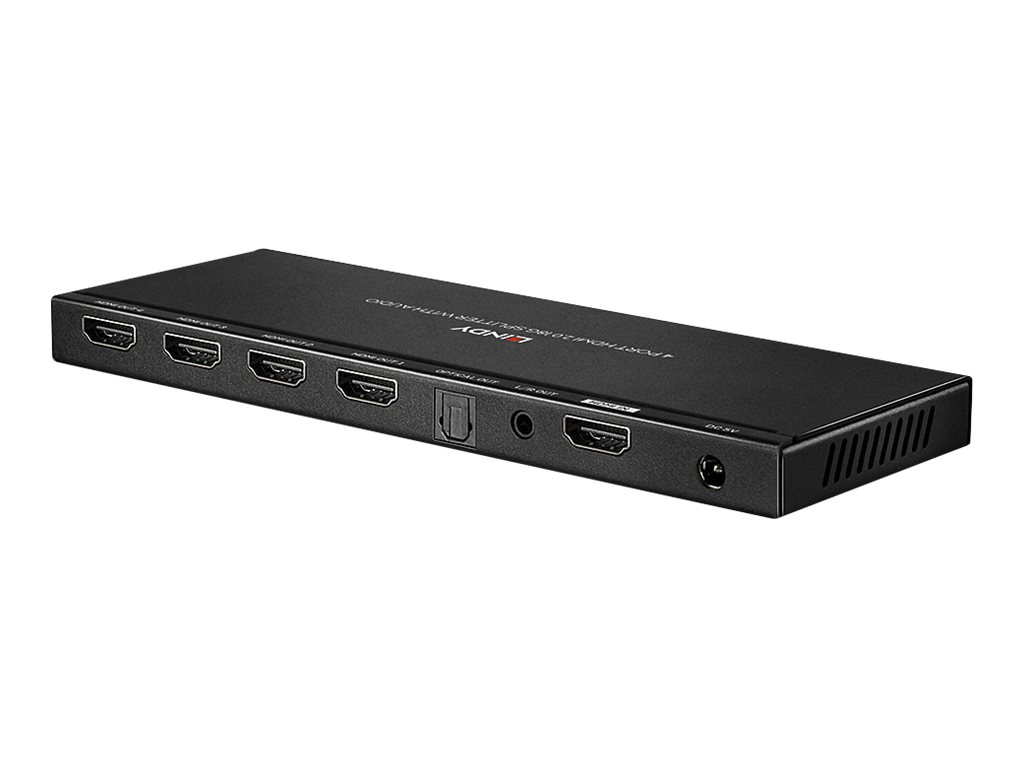 Lindy 4 Port HDMI 2.0 18G Splitter with AudioVideo-/Audio-Splitter - 4 x HDMI - Desktop