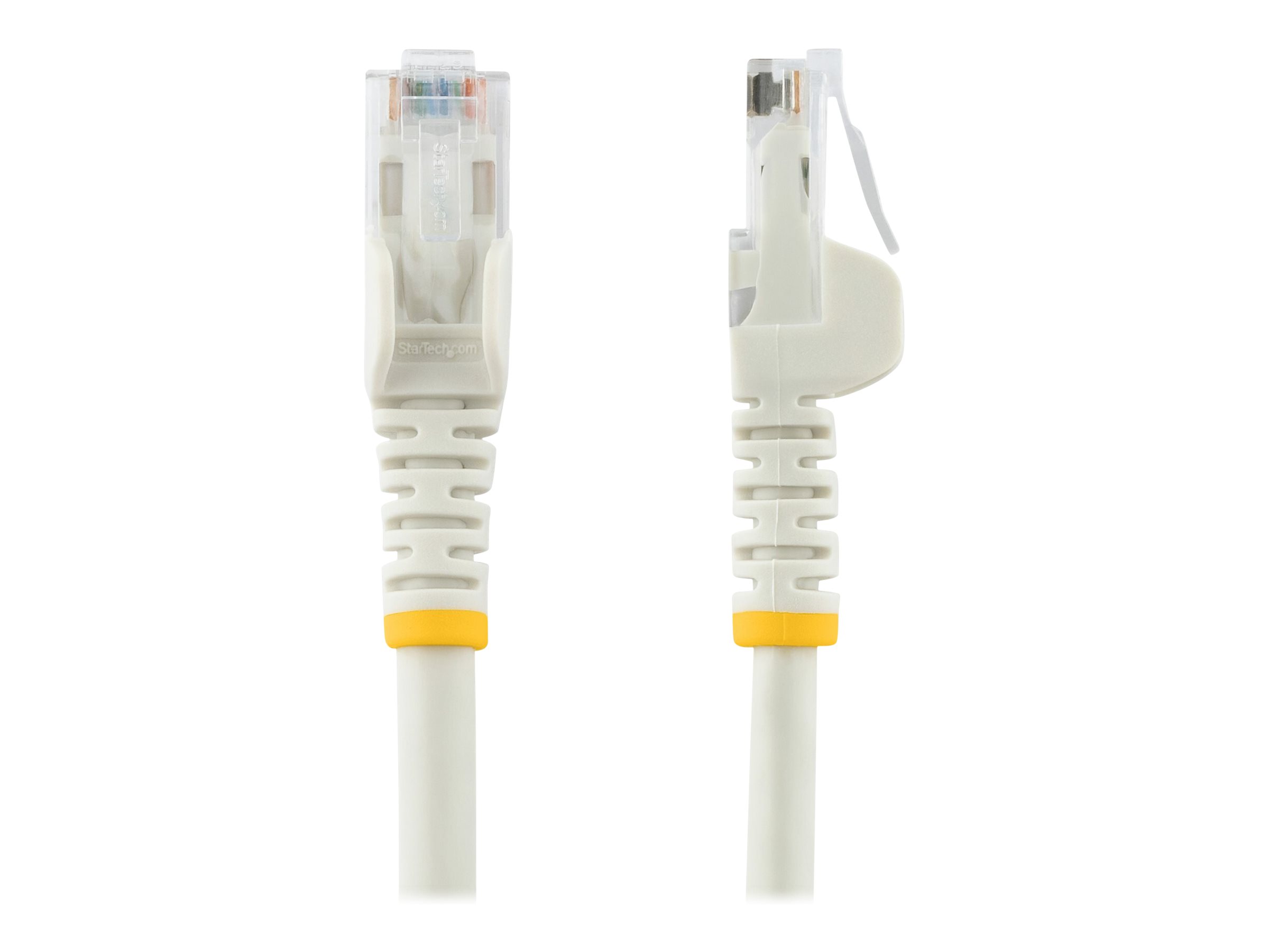 StarTech.com 1m CAT6 Ethernet Cable, 10 Gigabit Snagless RJ45 650MHz 100W PoE Patch Cord, CAT 6 10GbE UTP Network Cable w/Strain Relief, White, Wiring is UL Certified/TIA - Category 6 - 24AWG (N6PATC1