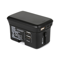 RealPower TravelCharge-4k, Drinnen, Draußen, USB, Kabelloses Aufladen, SchwarzUSB Reiseadapter mit abnehmbarer Powerbank