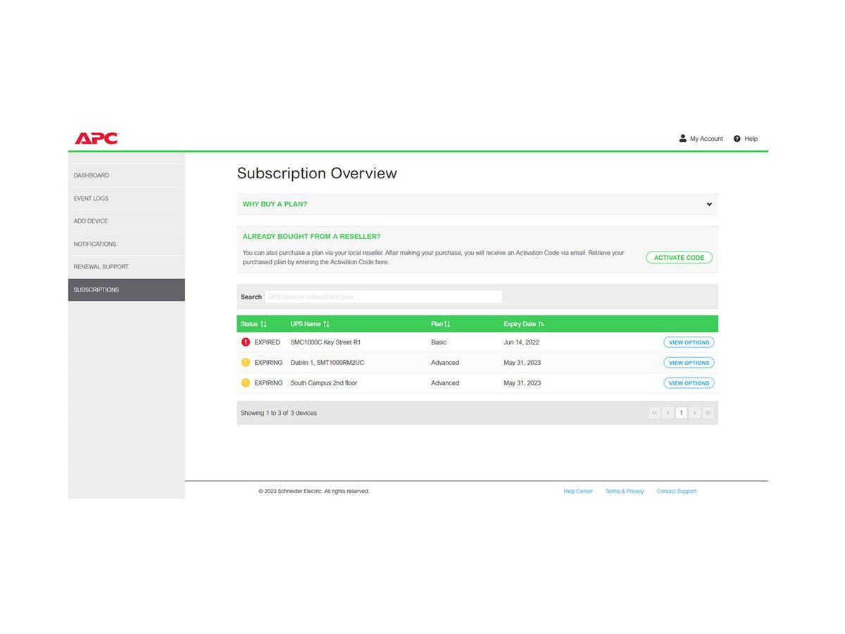 APC SmartConnect Standard Plan - Abonnement-Lizenz (3 Jahre)für P/N: SMT1500CNC - SMT750RM2UCNC - SMTL2K2RM2UCLNC - SRTL2K2RM1UWC - SRTL3KRM1UIC - SRTL3KRM1UWC