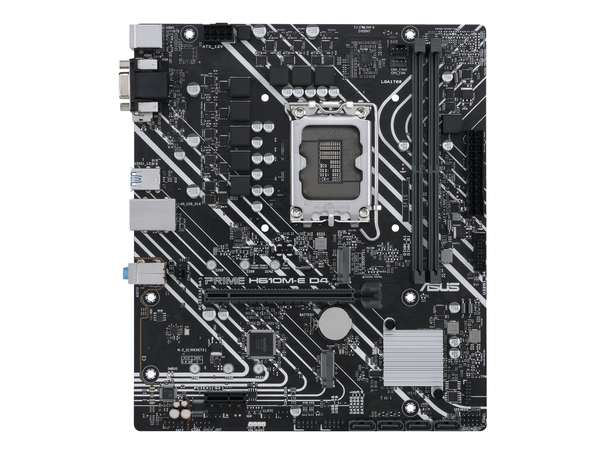 ASUS PRIME H610M-E D4-CSM - Motherboard - micro ATX - LGA1700 Sockel - H610 Chipsatz - USB 3.2 Gen 2, USB 3.2 Gen 1 - Gigabit LAN - Onboard-Grafik (CPU erforderlich)HD Audio (8-Kanal)