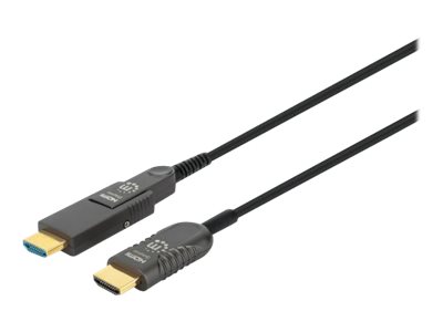 Manhattan HDMI to Micro HDMI Plenum-Rated Cable, 4K@60Hz (Premium High Speed)50m - Active - Detachable HDMI Male (Type A) - Male to Male - Black - Gold Plated Contacts -  - Polybag - Highspeed - Kit H