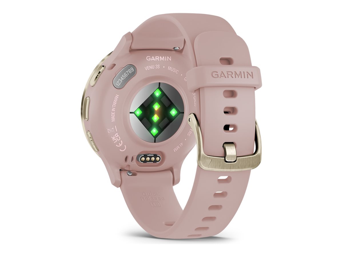 Garmin Venu 3S - 41 mm - Rosa - intelligente Uhr mit Band - Silikon - Handgelenkgröße: 110-175 mm - Anzeige 3.04 cm (1.2")8 GB - Bluetooth - Wi-Fi - ANT+ - 40 g