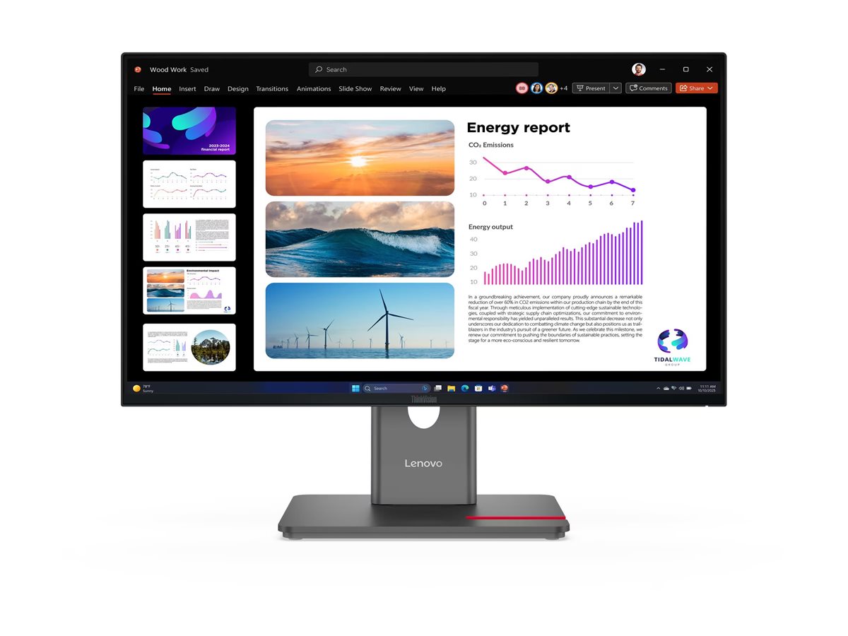 Lenovo ThinkVision P24Q-40 - LED-Monitor - 61 cm (24")(23.8" sichtbar) - 2560 x 1440 QHD @ 120 Hz - IPS - 300 cd/m² - 1500:1 - HDR10 - 4 ms - HDMI - DisplayPort - Raven Black