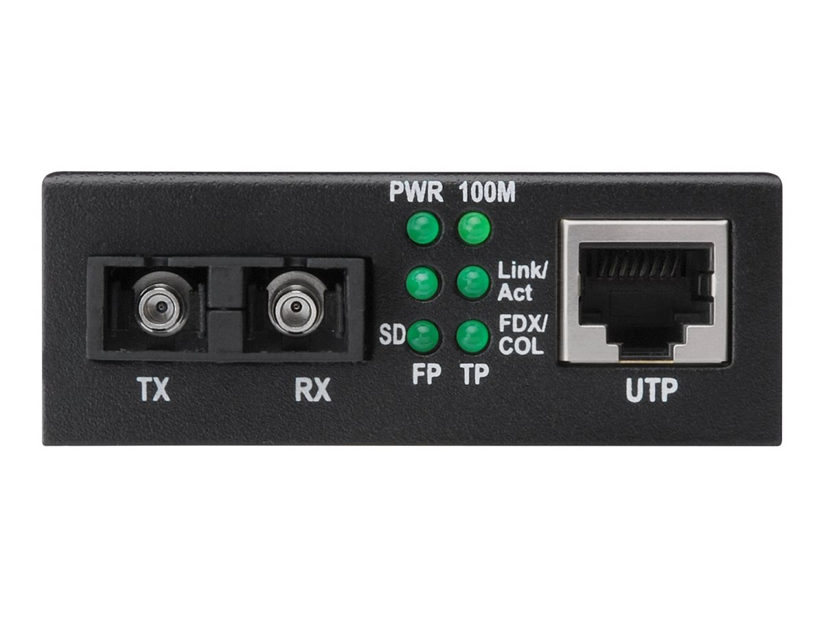 DIGITUS Fast Ethernet Medienkonverter, RJ45 / SCLAN - 10Base-T - 100Base-FX - 100Base-TX - RJ-45 / SC multi-mode - bis zu 2 km - 1310 nm