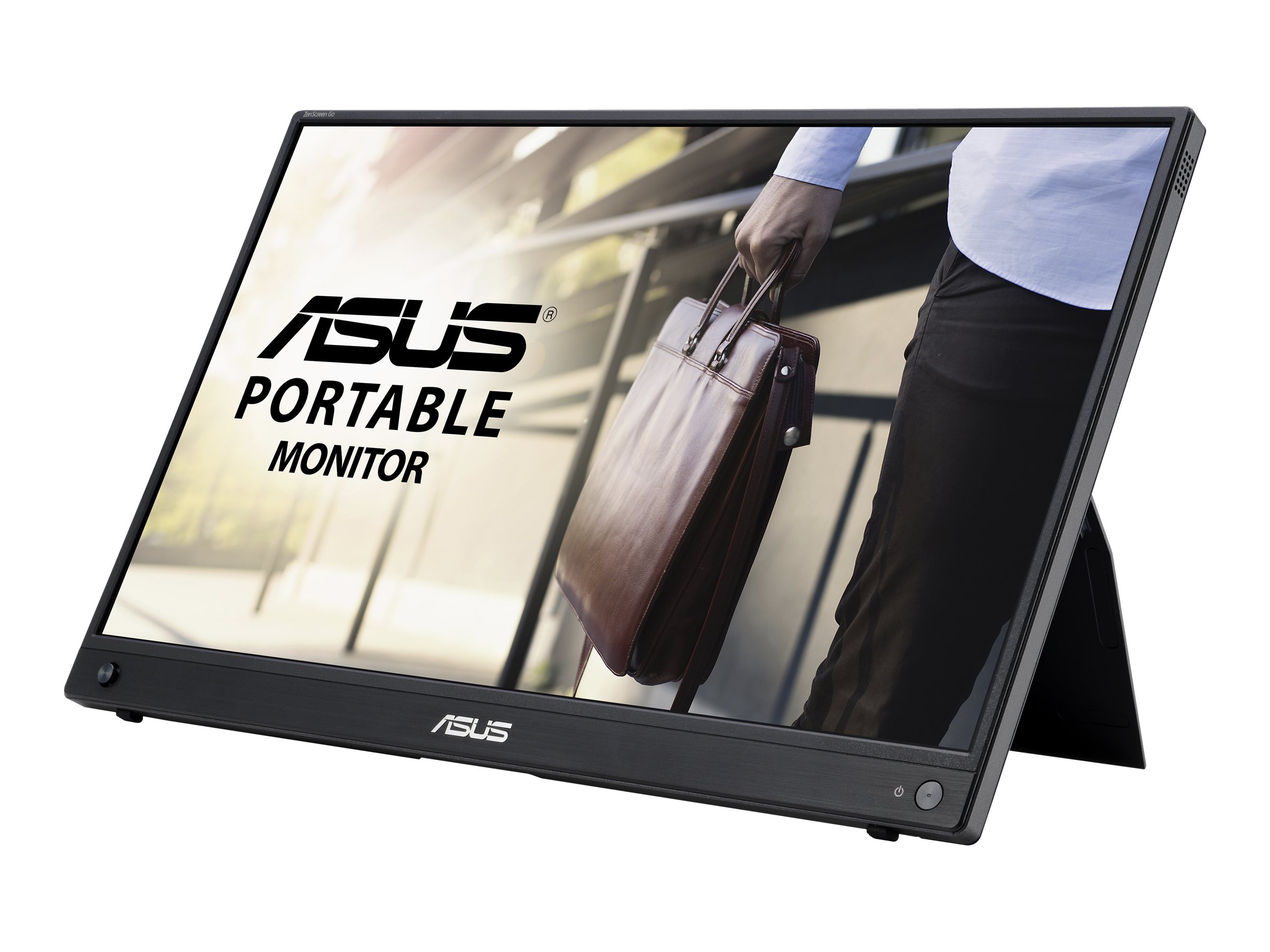 ASUS ZenScreen GO MB16AWP - LED-Monitor - 39.6 cm (15.6")tragbar - 1920 x 1080 Full HD (1080p) @ 60 Hz - IPS - 250 cd/m² - 1000:1 - 5 ms - Mini HDMI - USB-C - Lautsprecher - Gun Metal Black