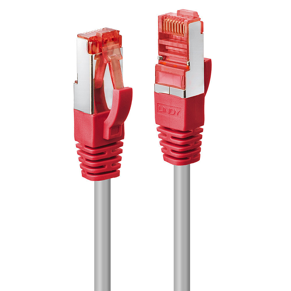 Lindy Crossover-Kabel - RJ-45 (M) zu RJ-45 (M)10 m - SFTP - PiMF - CAT 6e - ohne Haken - Grau